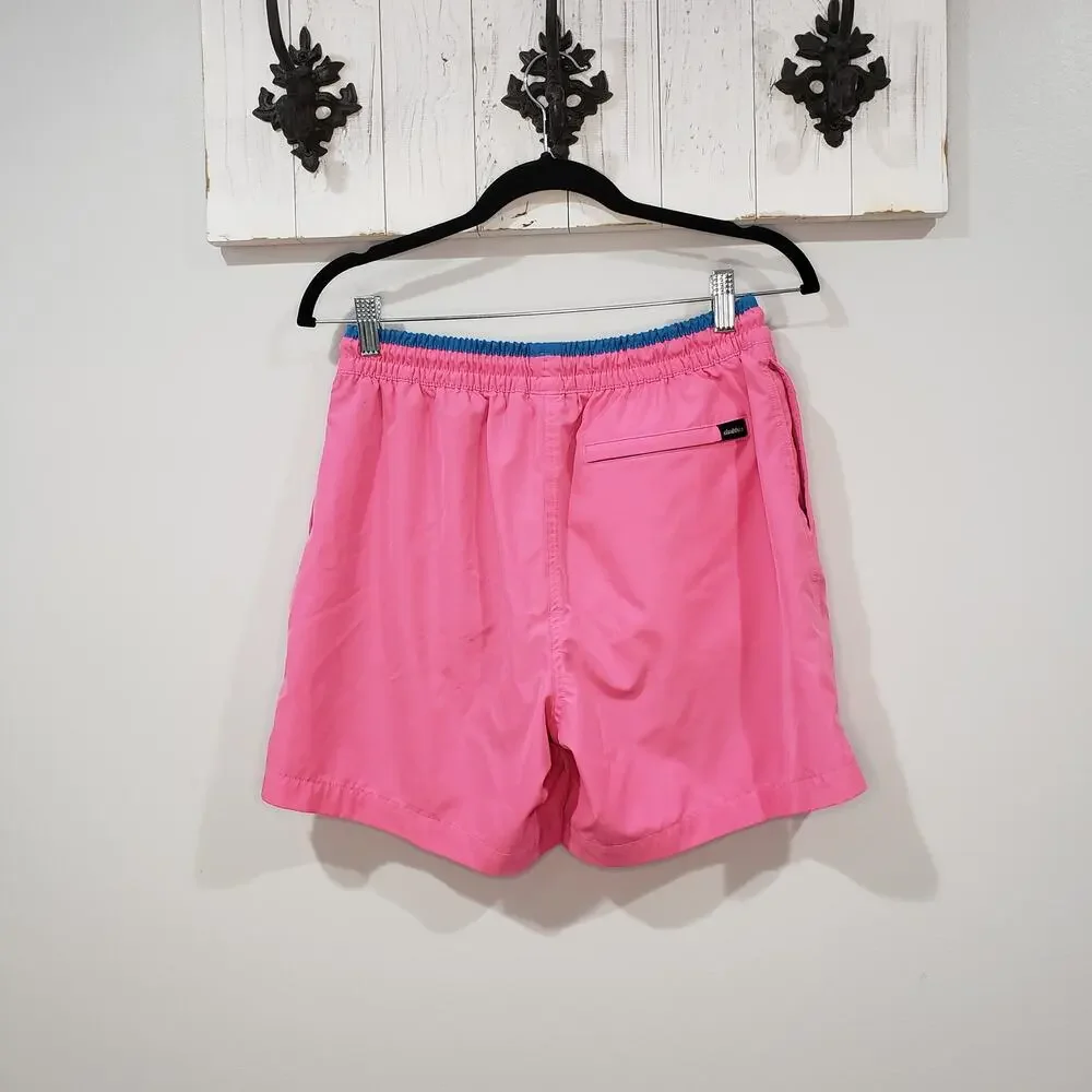 Chubbies Swim Trunks Men's Large Pink Blue Lined 5.5